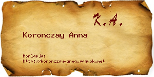 Koronczay Anna névjegykártya